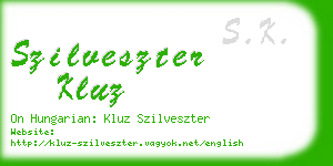 szilveszter kluz business card